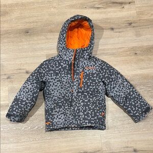 Columbia Gray and Orange Patterned Hooded Coat, size XXS (4/5)